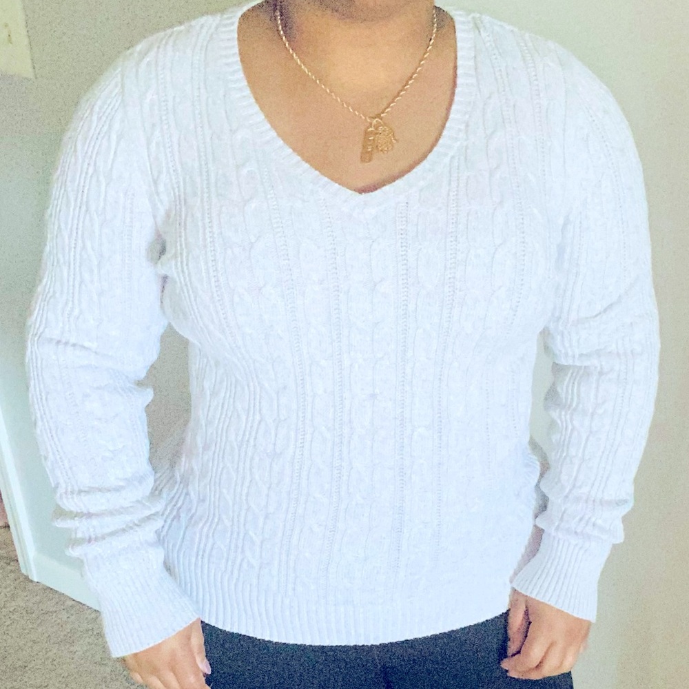 St Johns Bay V-neck Sweater Light Gray (M)